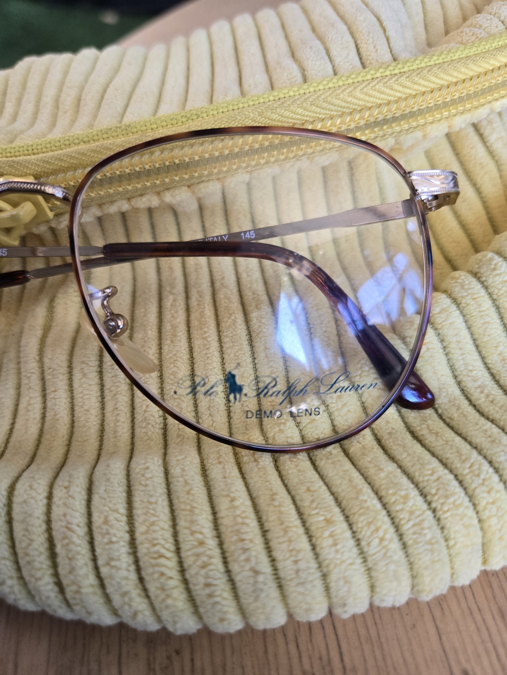 Vintage Polo Ralph Lauren Classic V/N HU9 Aviator Eyeglasses Gold Tortoise Italy